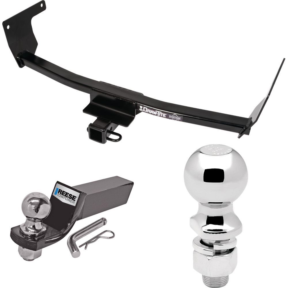 Fits 2021-2023 Lexus NX250 Trailer Hitch Tow PKG w/ Starter Kit Ball Mount w/ 2" Drop & 2" Ball + 2-5/16" Ball By Draw-Tite