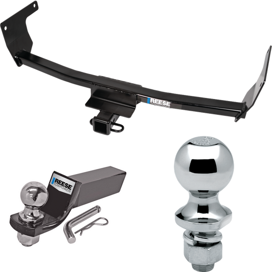 Fits 2019-2023 Toyota RAV4 Trailer Hitch Tow PKG w/ Starter Kit Ball Mount w/ 2" Drop & 2" Ball + 1-7/8" Ball By Reese Towpower