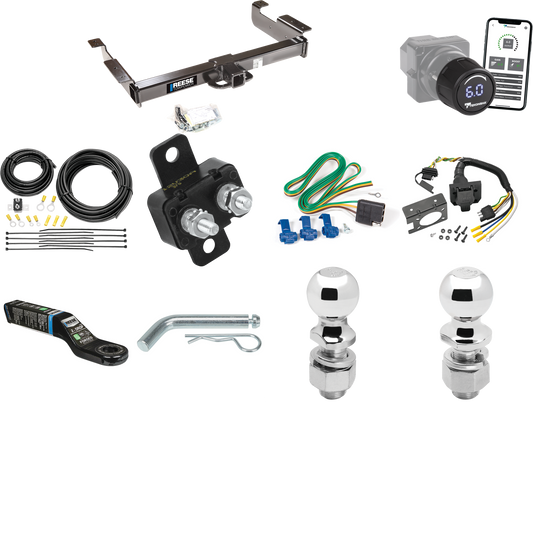 Fits 1996-1999 Chevrolet Express 2500 Trailer Hitch Tow PKG w/ Tekonsha Prodigy iD Bluetooth Wireless Brake Control + 7-Way RV Wiring + 2" & 2-5/16" Ball & Drop Mount By Reese Towpower