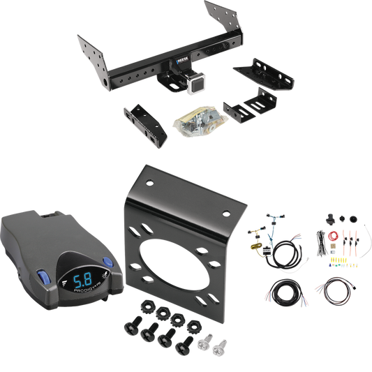 Fits 2003-2023 Chevrolet Express 3500 Trailer Hitch Tow PKG w/ Tekonsha Prodigy P2 Brake Control + 7-Way RV Wiring By Reese Towpower