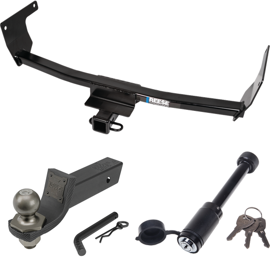 Fits 2021-2023 Lexus NX350 Trailer Hitch Tow PKG + Interlock Tactical Starter Kit w/ 2" Drop & 2" Ball + Tactical Dogbone Lock (Excludes: F Sport Models) By Reese Towpower