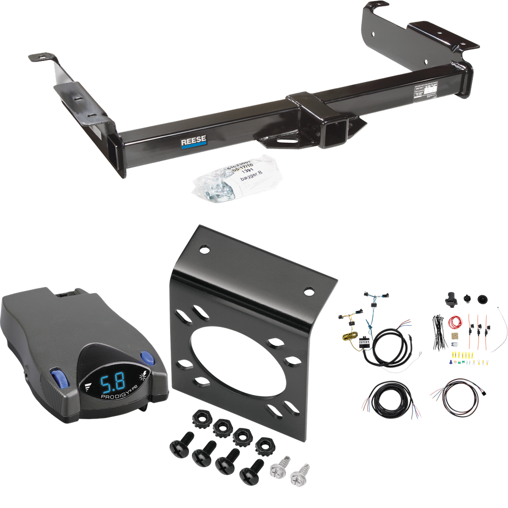 Fits 2003-2003 GMC Savana 2500 Trailer Hitch Tow PKG w/ Tekonsha Prodigy P2 Brake Control + 7-Way RV Wiring By Reese Towpower