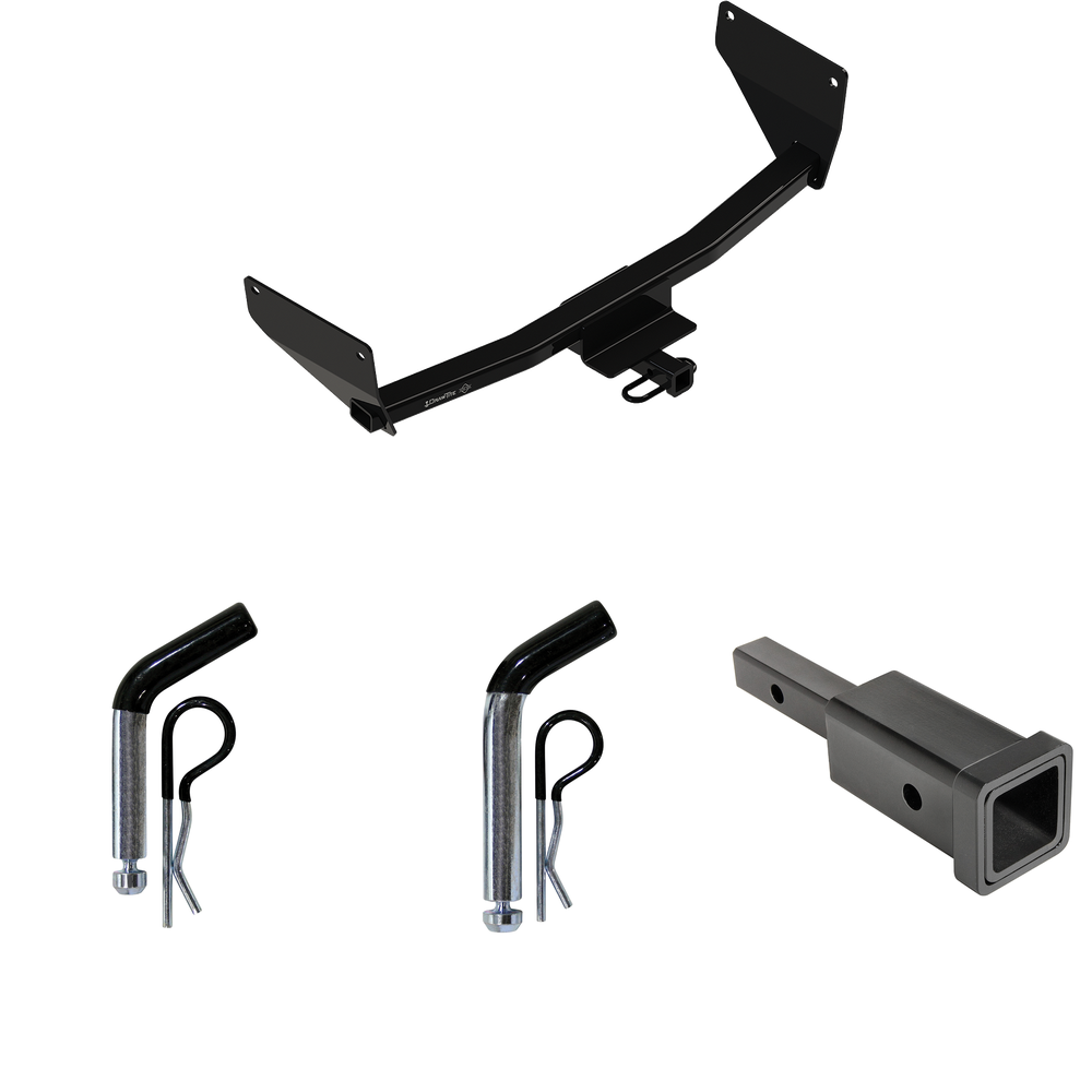 Fits 2019-2023 Toyota RAV4 Trailer Hitch Tow PKG w/ Hitch Adapter 1-1/4" to 2" Receiver + 1/2" Pin & Clip + 5/8" Pin & Clip By Draw-Tite