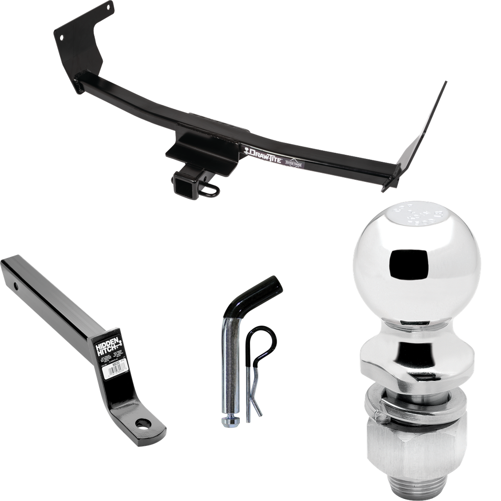 Fits 2021-2023 Lexus NX450h+ Trailer Hitch Tow PKG w/ Extended 16" Long Ball Mount w/ 4" Drop + Pin/Clip + 2" Ball (Excludes: F Sport Models) By Draw-Tite