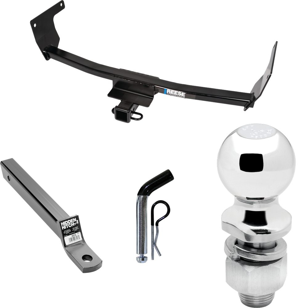 Fits 2021-2023 Lexus NX350h Trailer Hitch Tow PKG w/ Extended 16" Long Ball Mount w/ 2" Drop + Pin/Clip + 2" Ball By Reese Towpower