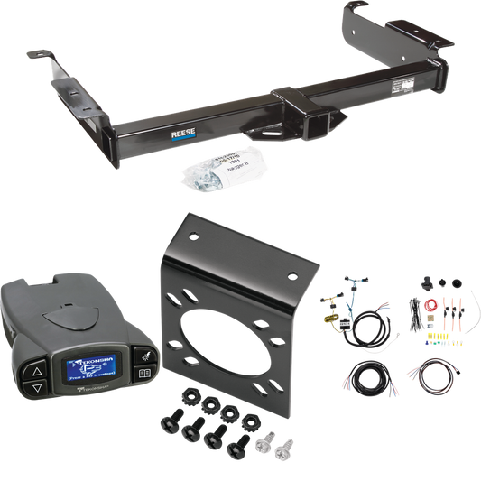 Fits 2003-2023 Chevrolet Express 2500 Trailer Hitch Tow PKG w/ Tekonsha Prodigy P3 Brake Control + 7-Way RV Wiring By Reese Towpower