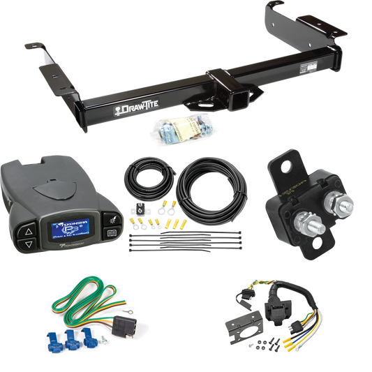 Fits 1996-1999 Chevrolet Express 1500 Trailer Hitch Tow PKG w/ Tekonsha Prodigy P3 Brake Control + 7-Way RV Wiring By Draw-Tite