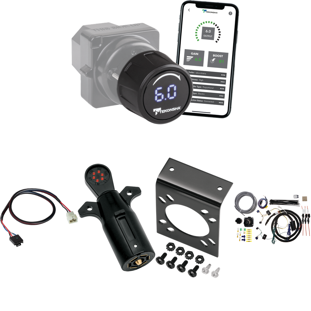 Fits 2023-2024 KIA Telluride 7-Way RV Wiring + Tekonsha Prodigy iD Bluetooth Wireless Brake Control + Plug & Play BC Adapter + 7-Way Tester By Tekonsha