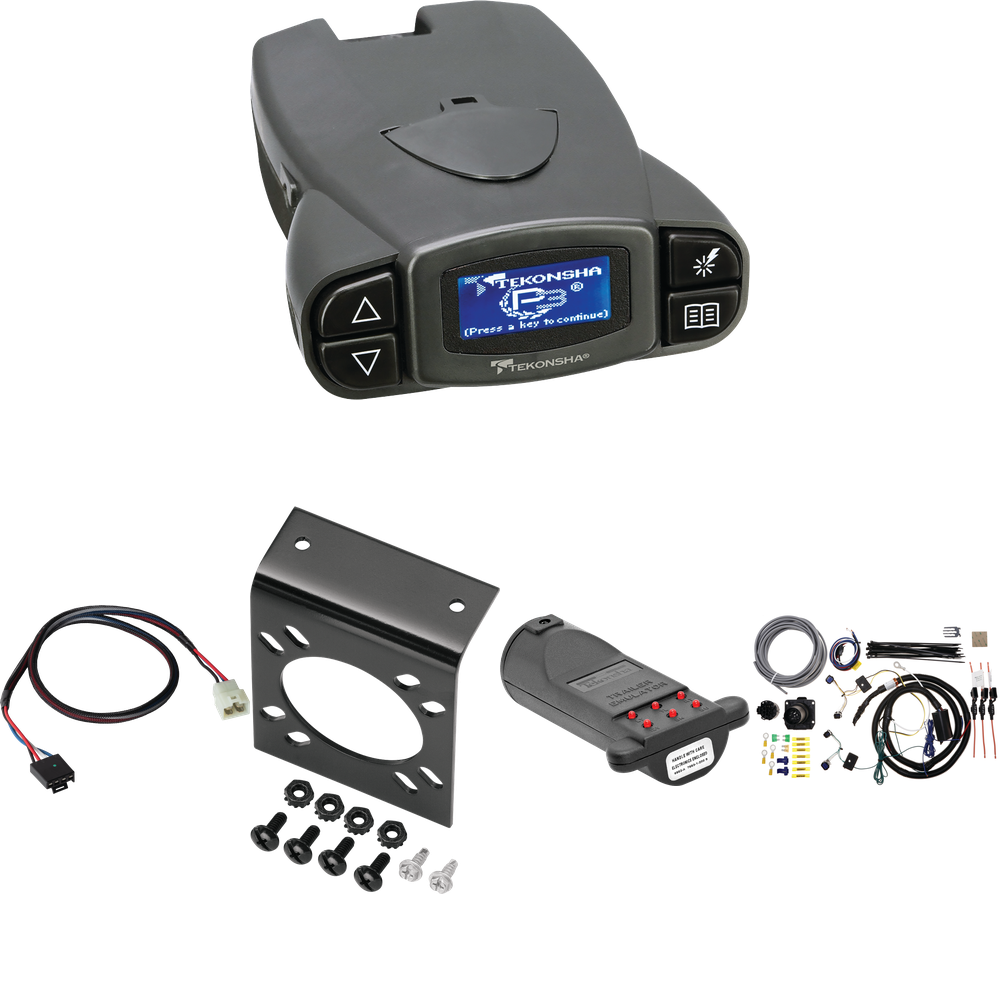 Fits 2023-2024 KIA Telluride 7-Way RV Wiring + Tekonsha Prodigy P3 Brake Control + Plug & Play BC Adapter + 7-Way Tester and Trailer Emulator By Tekonsha