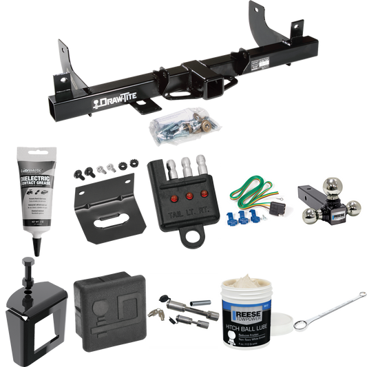 Fits 2006-2008 Ford F-150 Trailer Hitch Tow PKG w/ 4-Flat Wiring + Triple Ball Ball Mount 1-7/8" & 2" & 2-5/16" Trailer Balls + Wiring Bracket + Hitch Cover + Dual Hitch & Coupler Locks + Wiring Tester + Ball Lube + Electric Grease + Ball Wrench + An