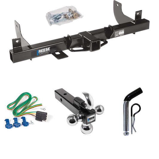 Fits 2006-2008 Ford F-150 Trailer Hitch Tow PKG w/ 4-Flat Wiring + Triple Ball Ball Mount 1-7/8" & 2" & 2-5/16" Trailer Balls w/ Tow Hook + Pin/Clip By Reese Towpower