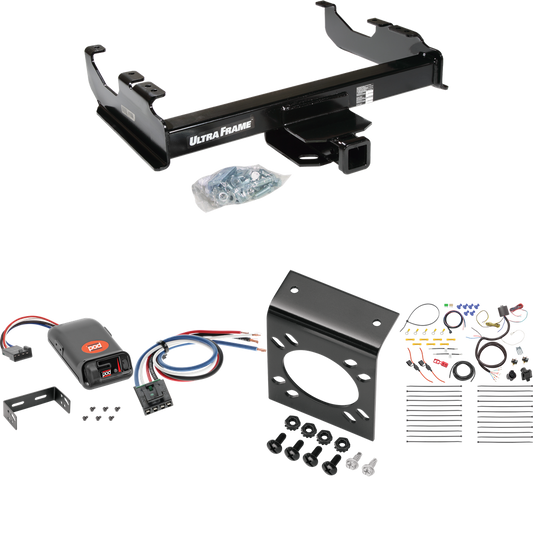 Se adapta al paquete de enganche de remolque Chevrolet Silverado 3500 HD 2007-2014 con control de freno POD serie Pro + adaptador de cableado BC genérico + cableado RV de 7 vías (para cabina y chasis, con modelos de marcos de 34" de ancho) por Draw-Tite