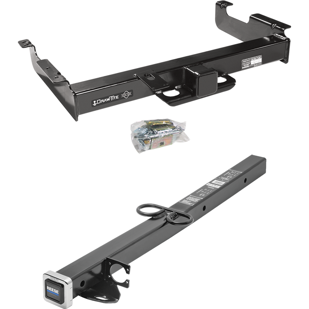 Fits 1996-2023 GMC Savana 3500 Trailer Hitch Tow PKG w/ 2-1/2" to 2" Adapter 24" Length By Draw-Tite