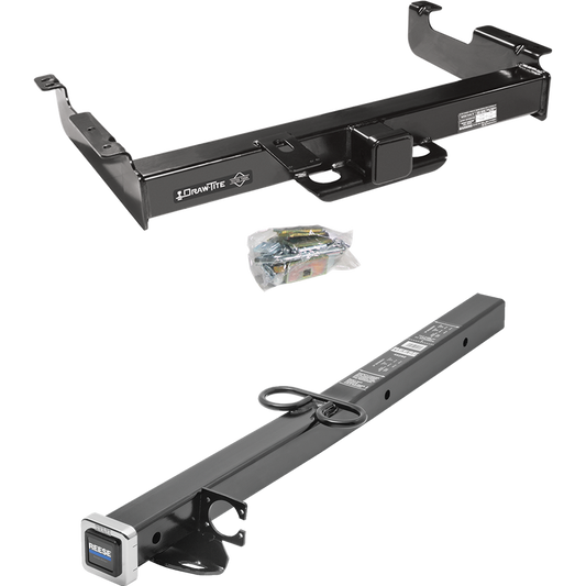 Fits 1996-2023 GMC Savana 3500 Trailer Hitch Tow PKG w/ 2-1/2" to 2" Adapter 24" Length By Draw-Tite