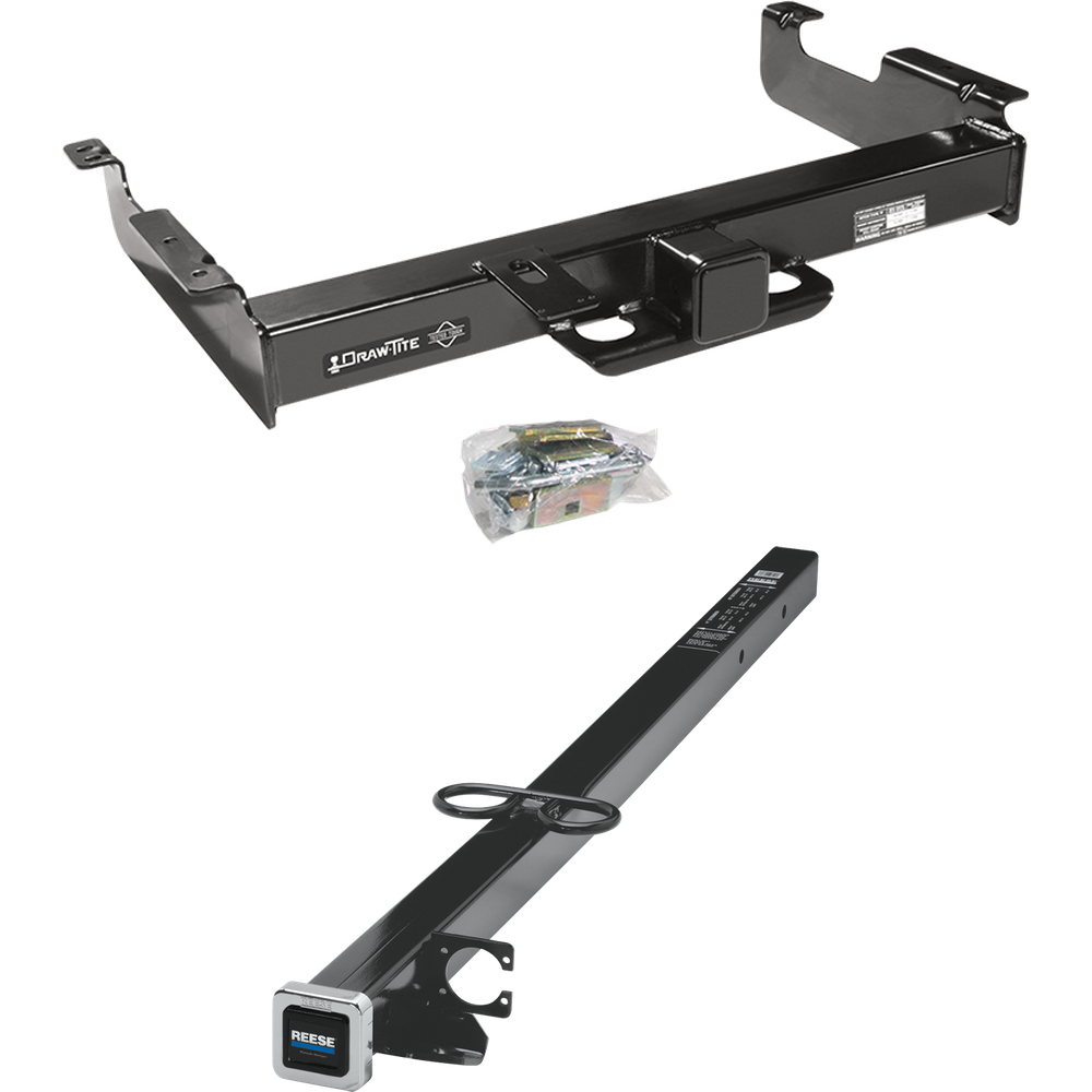 Fits 1996-2023 GMC Savana 2500 Trailer Hitch Tow PKG w/ 2-1/2" to 2" Adapter 41" Length By Draw-Tite