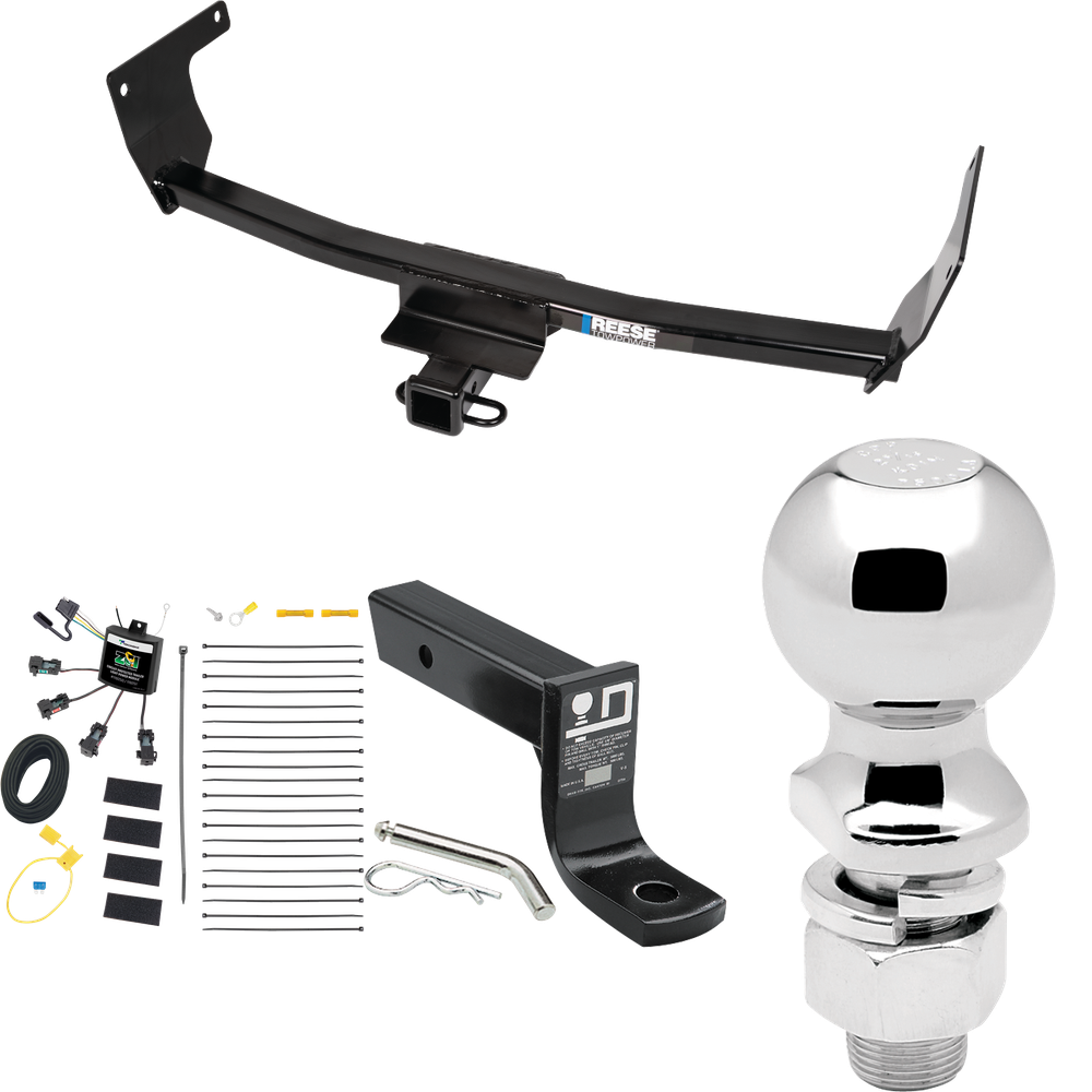 Se adapta al paquete de remolque de enganche de remolque Lexus NX350h 2021-2023 con cableado "sin empalme" de 4 contactos planos cero + soporte de bola con caída de 4" + bola de 2-5/16" de Reese Towpower