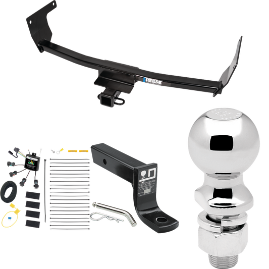 Se adapta al paquete de remolque de enganche de remolque Lexus NX350h 2021-2023 con cableado "sin empalme" de 4 contactos planos cero + soporte de bola con caída de 4" + bola de 2-5/16" de Reese Towpower