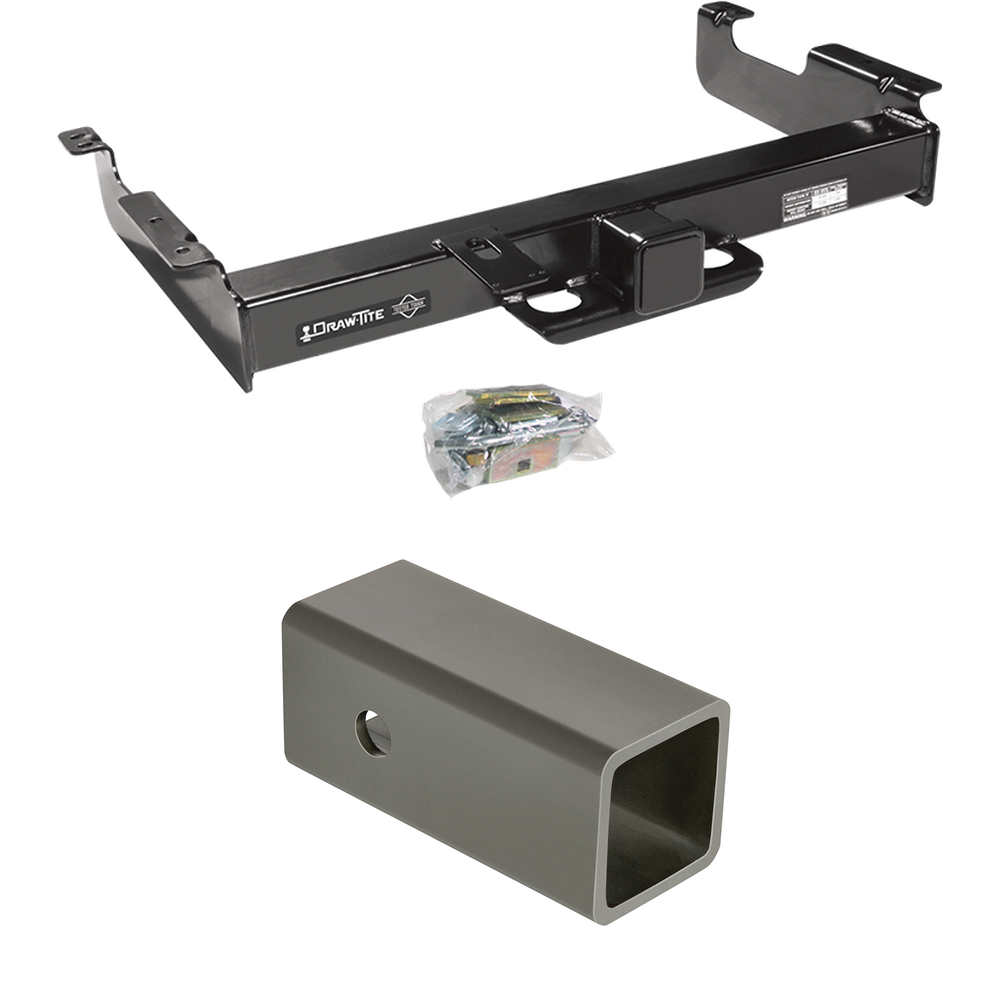 Fits 1996-2023 GMC Savana 2500 Trailer Hitch Tow PKG w/ 2-1/2" to 2" Adapter 6" Length By Draw-Tite