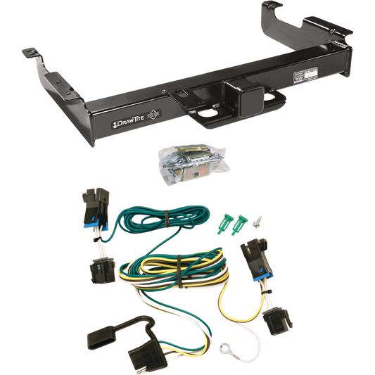 Fits 2003-2023 Chevrolet Express 2500 Trailer Hitch Tow PKG w/ 4-Flat Wiring Harness By Draw-Tite