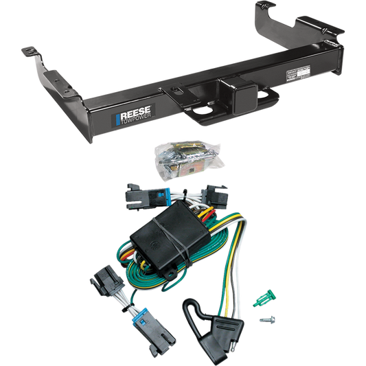 Fits 2000-2002 Chevrolet Express 2500 Trailer Hitch Tow PKG w/ 4-Flat Wiring Harness By Reese Towpower