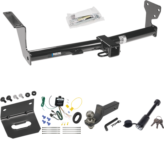 Fits 2008-2014 Land Rover LR2 Trailer Hitch Tow PKG w/ 4-Flat Wiring + Interlock Tactical Starter Kit w/ 2" Drop & 2" Ball + Tactical Dogbone Lock + Wiring Bracket By Reese Towpower