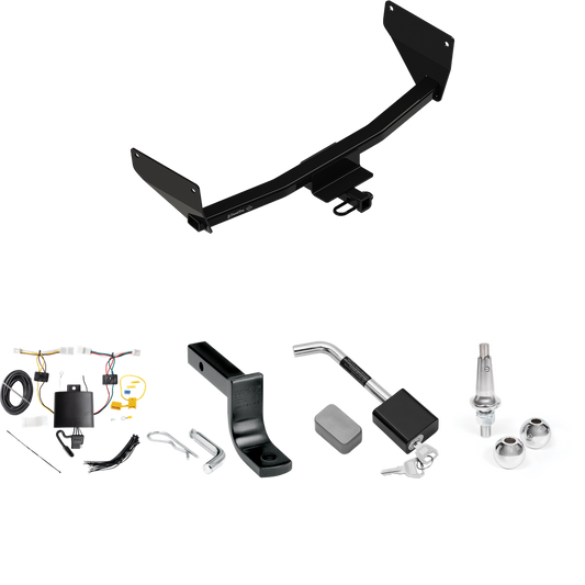 Se adapta al paquete de enganche de remolque Lexus NX350h 2022-2022 con arnés de cableado de 4 planos + barra de tracción + bolas intercambiables de 1-7/8" y 2" + bloqueo de enganche de Draw-Tite