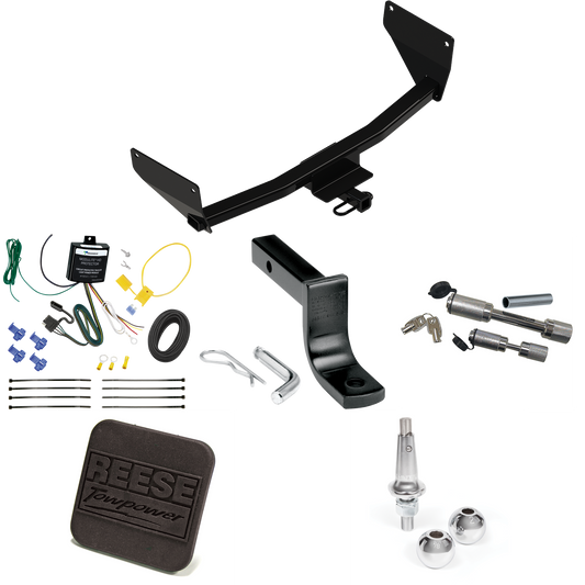 Fits 2022-2022 Lexus NX350 Trailer Hitch Tow PKG w/ 4-Flat Wiring Harness + Draw-Bar + Interchangeable 1-7/8" & 2" Balls + Hitch Cover + Dual Hitch & Coupler Locks (Excludes: F Sport Models) By Reese Towpower