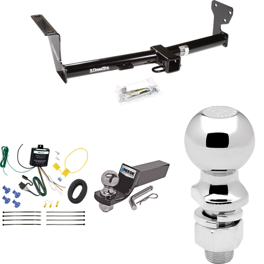 Fits 2008-2014 Land Rover LR2 Trailer Hitch Tow PKG w/ 4-Flat Wiring + Starter Kit Ball Mount w/ 2" Drop & 2" Ball + 2-5/16" Ball By Draw-Tite