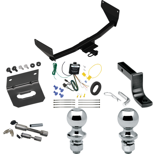 Fits 2022-2022 Lexus NX250 Trailer Hitch Tow PKG w/ 4-Flat Wiring Harness + Draw-Bar + 1-7/8" + 2" Ball + Wiring Bracket + Dual Hitch & Coupler Locks By Reese Towpower