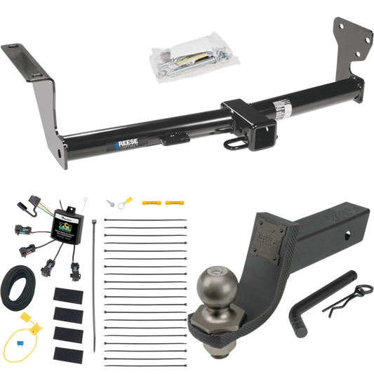 Fits 2008-2014 Land Rover LR2 Trailer Hitch Tow PKG w/ 4-Flat Zero Contact "No Splice" Wiring + Interlock Tactical Starter Kit w/ 3-1/4" Drop & 2" Ball By Reese Towpower