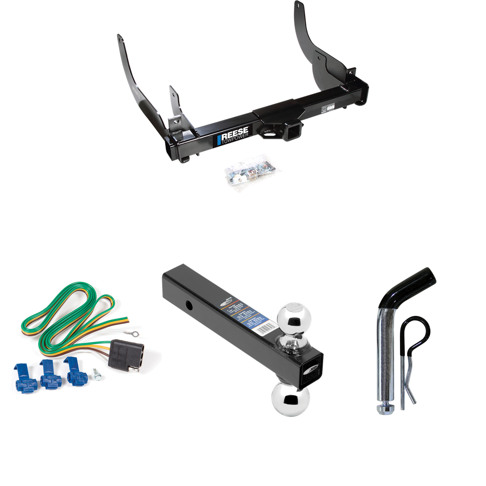 Fits 2006-2008 Lincoln Mark LT Trailer Hitch Tow PKG w/ 4-Flat Wiring Harness + Dual Ball Ball Mount 2" & 2-5/16" Trailer Balls + Pin/Clip (For (Built After 8/2005) Models) By Reese Towpower