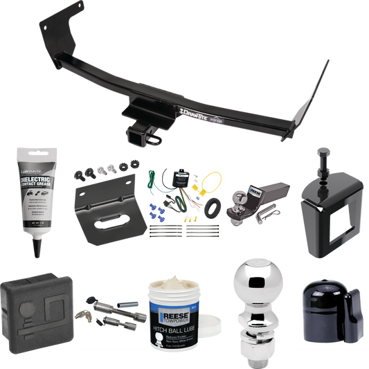 Fits 2021-2023 Lexus NX350h Trailer Hitch Tow PKG w/ 4-Flat Wiring + Starter Kit Ball Mount w/ 2" Drop & 2" Ball + 2-5/16" Ball + Wiring Bracket + Dual Hitch & Coupler Locks + Hitch Cover + Wiring Tester + Ball Lube +Electric Grease + Ball Wrench + A