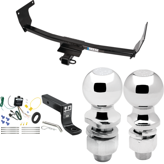 Fits 2021-2023 Lexus NX450h+ Trailer Hitch Tow PKG w/ 4-Flat Wiring + Ball Mount w/ 4" Drop + 2" Ball + 2-5/16" Ball (Excludes: F Sport Models) By Reese Towpower