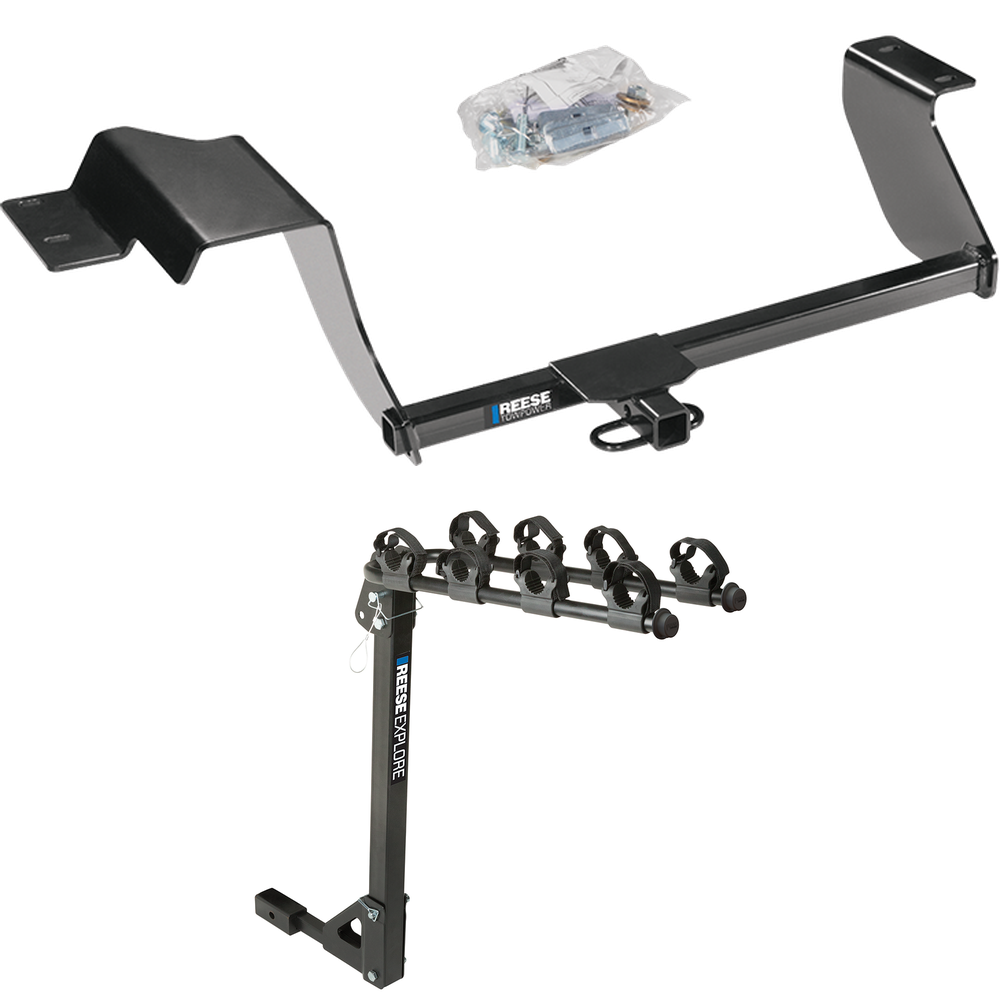 Fits 2012-2020 Chevrolet Sonic Trailer Hitch Tow PKG w/ 4 Bike Carrier Rack (For Hatchback Models) By Reese Towpower