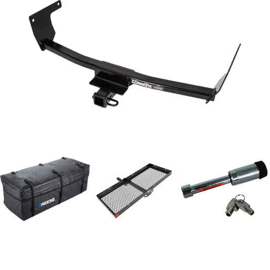 Fits 2021-2023 Lexus NX350 Trailer Hitch Tow PKG w/ 48" x 20" Cargo Carrier + Cargo Bag + Hitch Lock (Excludes: F Sport Models) By Draw-Tite