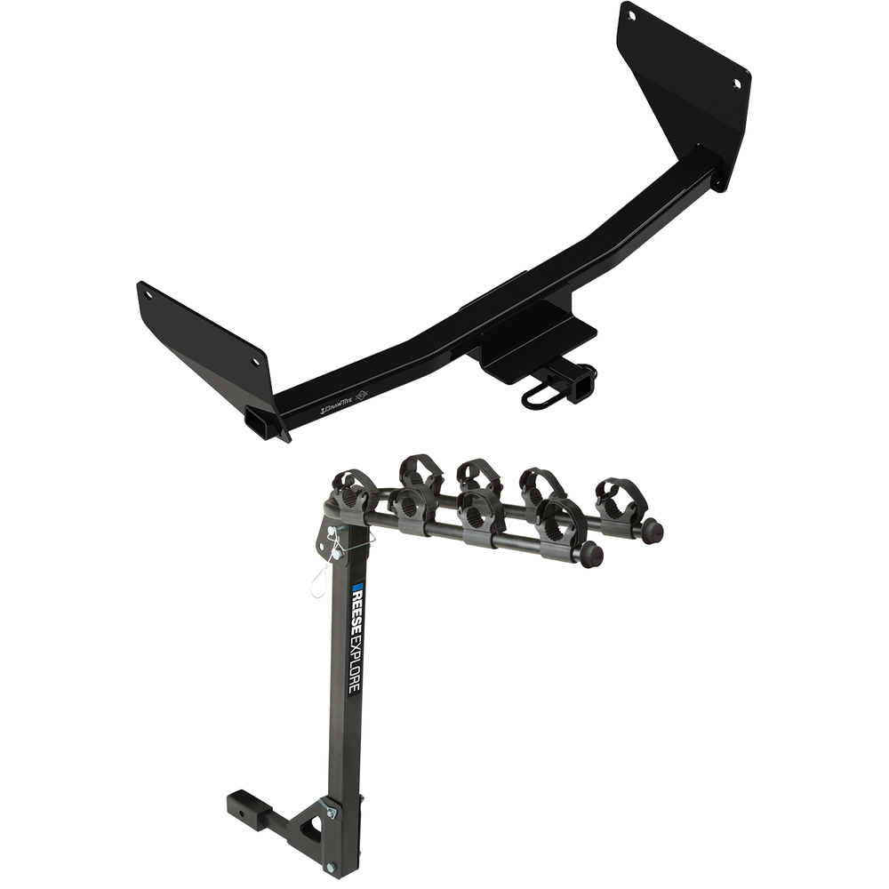 Fits 2019-2023 Toyota RAV4 Trailer Hitch Tow PKG w/ 4 Bike Carrier Rack By Draw-Tite