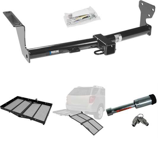 Fits 2008-2014 Land Rover LR2 Trailer Hitch Tow PKG w/ Cargo Carrier + Bi-Fold Ramp + Hitch Lock By Reese Towpower