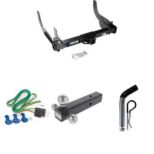 Fits 2006-2008 Ford F-150 Trailer Hitch Tow PKG w/ 4-Flat Wiring Harness + Triple Ball Ball Mount 1-7/8" & 2" & 2-5/16" Trailer Balls + Pin/Clip By Reese Towpower