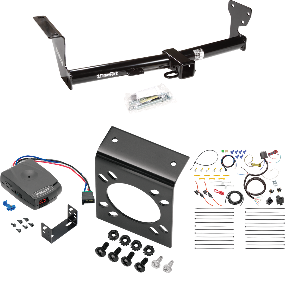 Fits 2008-2014 Land Rover LR2 Trailer Hitch Tow PKG w/ Pro Series Pilot Brake Control + 7-Way RV Wiring By Draw-Tite