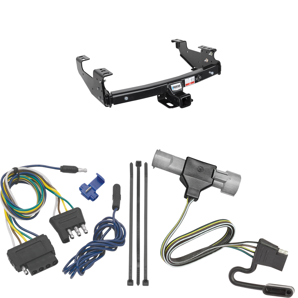 Fits 1997-1997 Ford F-250 HD Trailer Hitch Tow PKG w/ 5-Flat Wiring Harness By Reese Towpower