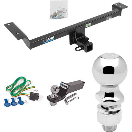 Fits 2012-2019 Land Rover Range Rover Evoque Trailer Hitch Tow PKG w/ 4-Flat Wiring + Starter Kit Ball Mount w/ 2" Drop & 2" Ball + 2-5/16" Ball (For Excluding Autobiography and Convertibles Models) By Reese Towpower