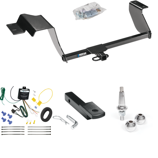 Fits 2017-2020 Chevrolet Sonic Trailer Hitch Tow PKG w/ 4-Flat Wiring Harness + Draw-Bar + Interchangeable 1-7/8" & 2" Balls (For Hatchback Models) By Reese Towpower