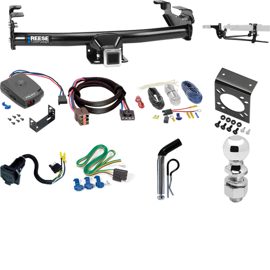 Fits 2004-2004 Ford F-150 Heritage Trailer Hitch Tow PKG w/ 8K Round Bar Weight Distribution Hitch w/ 2-5/16" Ball + 2" Ball + Pin/Clip + Pro Series Pilot Brake Control + Plug & Play BC Adapter + 7-Way RV Wiring (For Styleside Models) By Reese Towpow