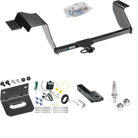 Fits 2017-2020 Chevrolet Sonic Trailer Hitch Tow PKG w/ 4-Flat Wiring Harness + Draw-Bar + Interchangeable 1-7/8" & 2" Balls + Wiring Bracket (For Hatchback Models) By Reese Towpower