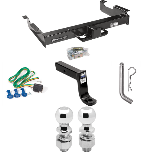 Se adapta al paquete de enganche de remolque GMC Savana 2500 1996-1999 con arnés de cableado plano de 4 + soporte de bola con caída de 7-3/4" + pasador/clip + bola de 2" + bola de 2-5/16" de Draw-Tite