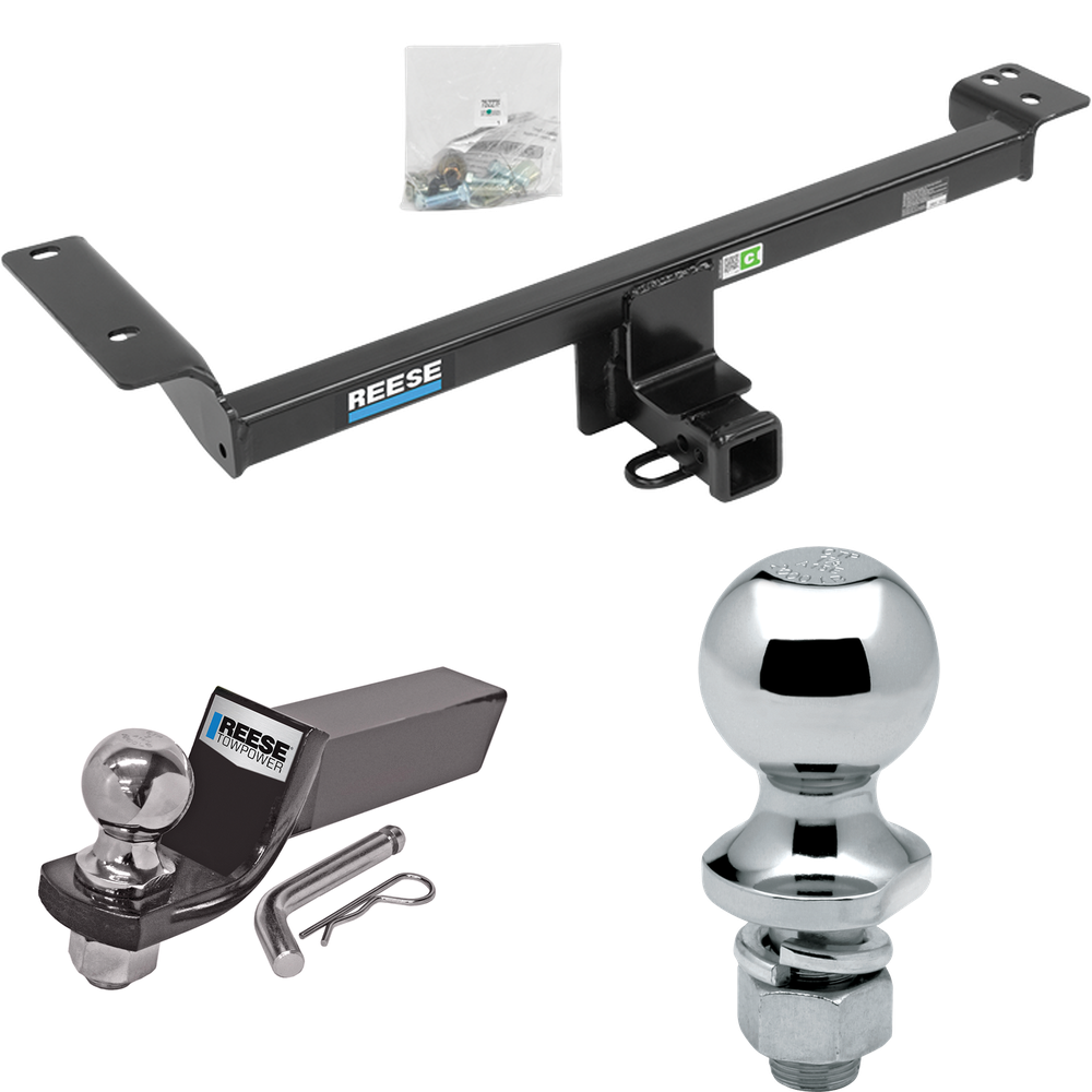 Fits 2012-2019 Land Rover Range Rover Evoque Trailer Hitch Tow PKG w/ Starter Kit Ball Mount w/ 2" Drop & 2" Ball + 1-7/8" Ball (For Excluding Autobiography and Convertibles Models) By Reese Towpower