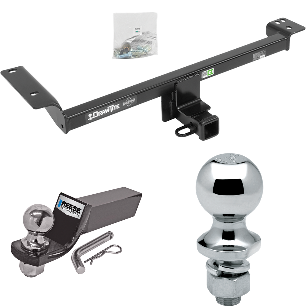 Fits 2012-2019 Land Rover Range Rover Evoque Trailer Hitch Tow PKG w/ Starter Kit Ball Mount w/ 2" Drop & 2" Ball + 1-7/8" Ball (For Excluding Autobiography and Convertibles Models) By Draw-Tite