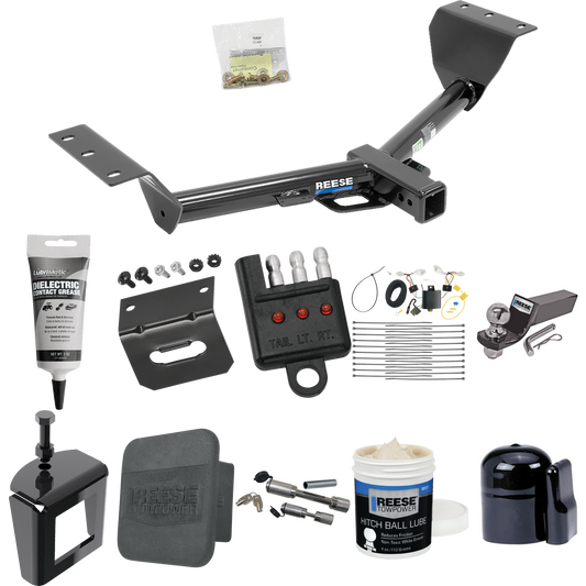 Fits 2015-2017 Lexus NX200t Trailer Hitch Tow PKG w/ 4-Flat Wiring + Starter Kit Ball Mount w/ 2" Drop & 2" Ball + 1-7/8" Ball + Wiring Bracket + Dual Hitch & Coupler Locks + Hitch Cover + Wiring Tester + Ball Lube + Electric Grease + Ball Wrench + A