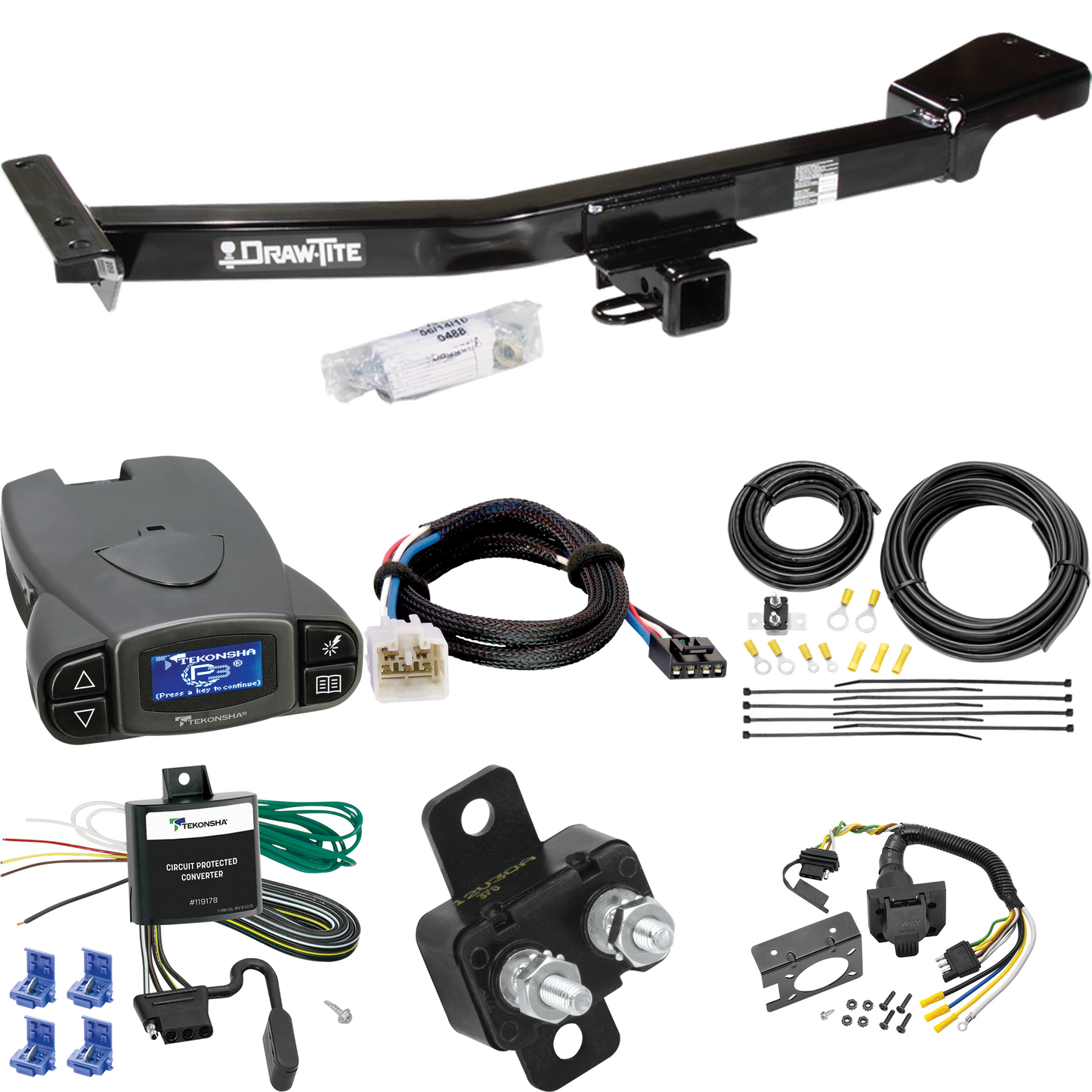 Fits 2003-2007 Lexus LX470 Trailer Hitch Tow PKG w/ Tekonsha Prodigy P3 Brake Control + Plug & Play BC Adapter + 7-Way RV Wiring By Draw-Tite