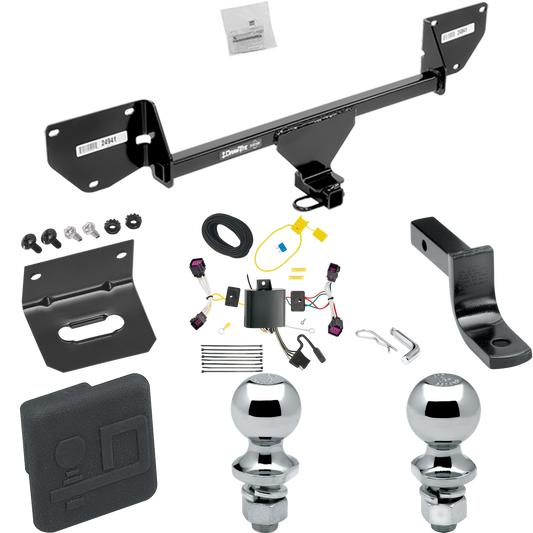 Se adapta al paquete de enganche de remolque Chevrolet Spark 2016-2022 con arnés de cableado de 4 planos + barra de tracción + bola de 1-7/8" + 2" + soporte de cableado + cubierta de enganche de Draw-Tite